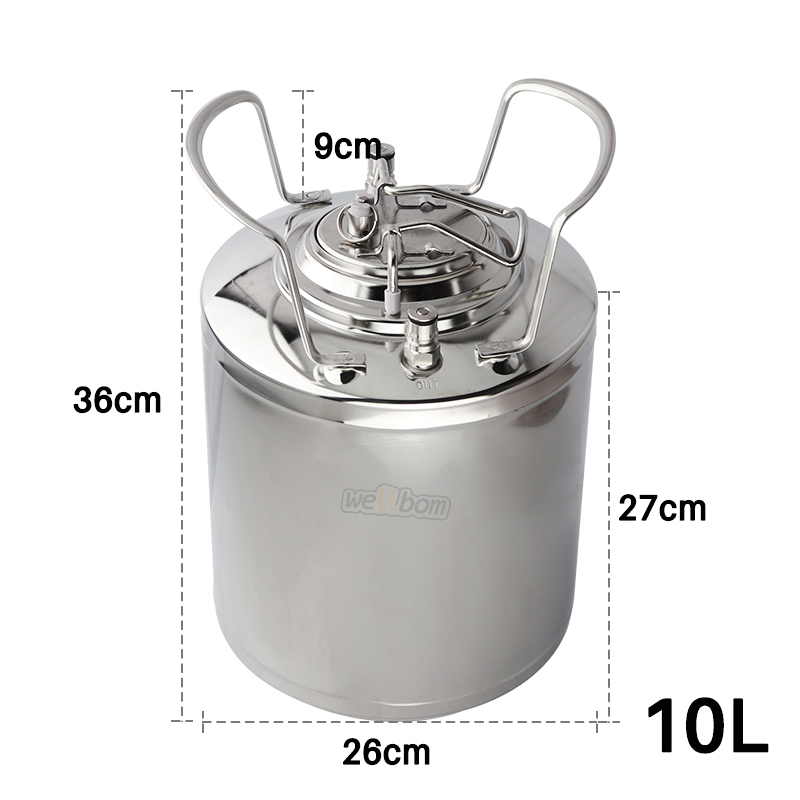 10L Ball Lock homebrew beer Corny Keg 304 stainless steel cornelius