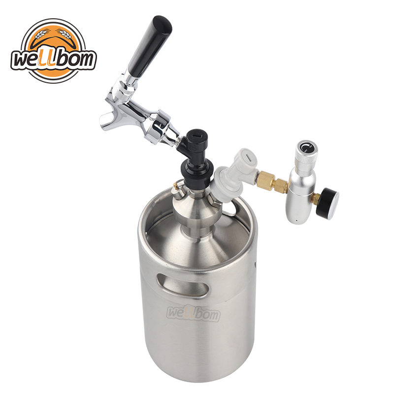 Homebrew 2L Mini Keg stainless Beer Growler + 2L Mini Beer Spear with ...