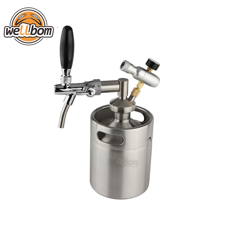 2L Mini Growler Spears Beer Spear with Tap Faucet with CO2 Injector Premium Stainless Steel Mini Keg Tap Dispenser,New Products : wellbom.com