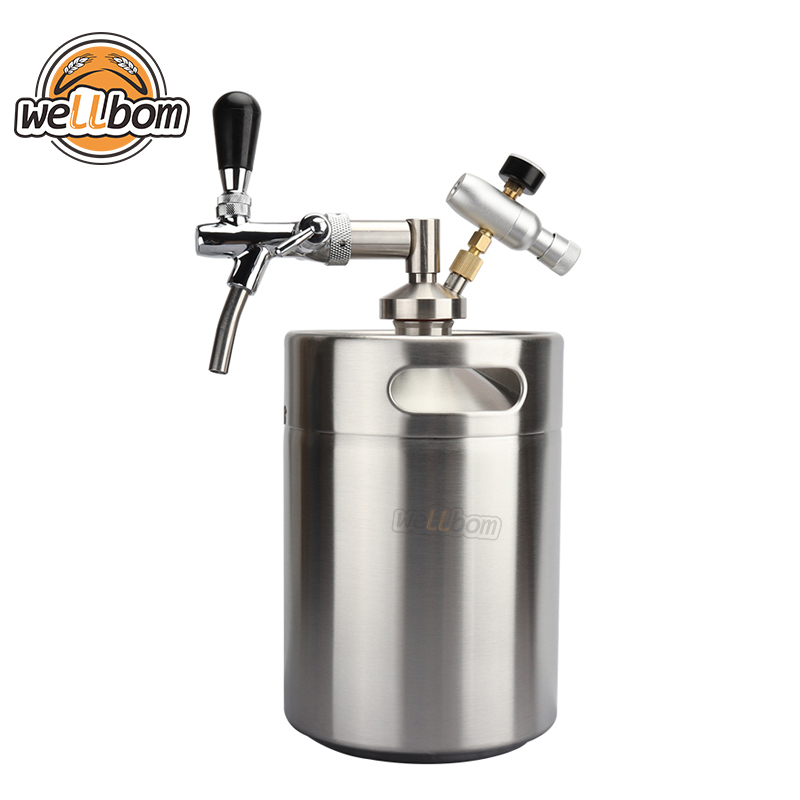 5L Mini Keg Stainless Steel Beer Growler + Beer Spear with Adjustable ...