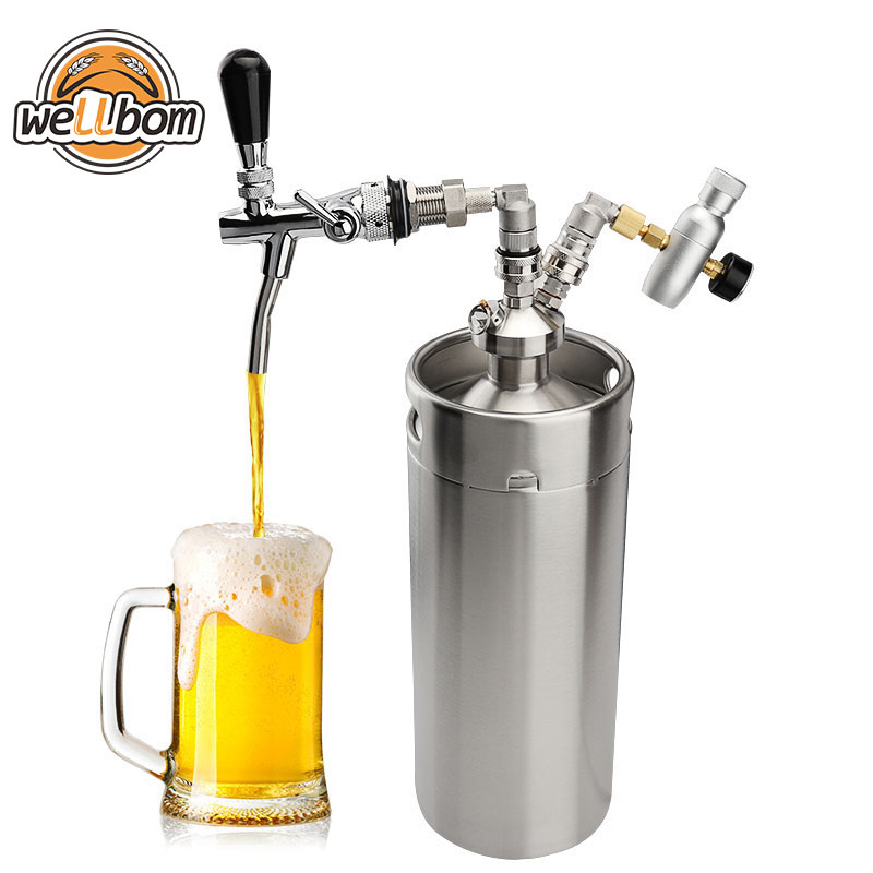 Stainless Steel Beer Dispenser 3.6L128oz Mini CO2 Regulator Beer Keg ...